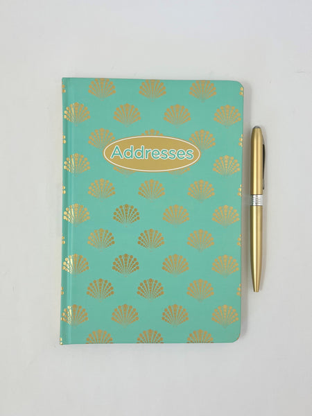 A5 Address Book Case Bound - Golden Seashells 30% OFF