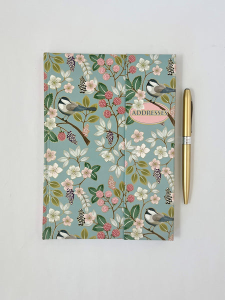 A5 Address Book Flip Cover - Birds & Berries