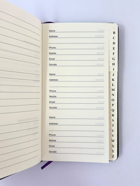 Purse Address Book with Elastic - Grape