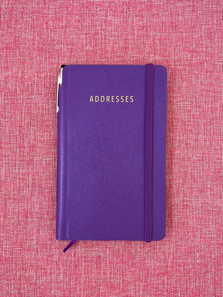 Purse Address Book with Elastic - Grape