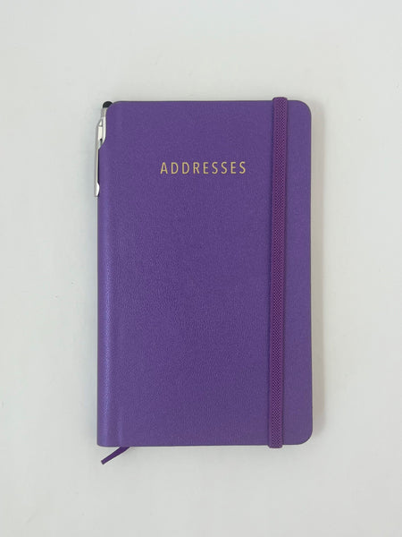 Purse Address Book with Elastic - Grape