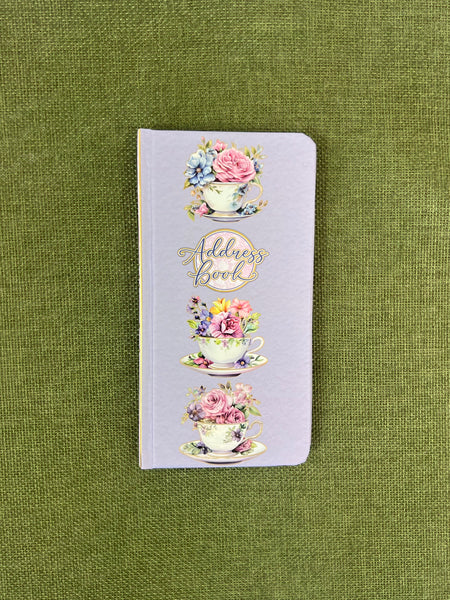 Slim Address Book - Vintage Teacups