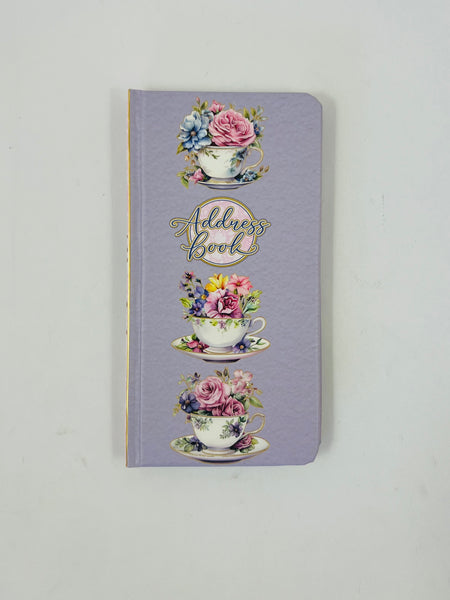 Slim Address Book - Vintage Teacups