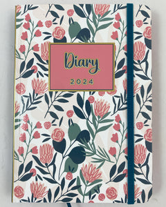 2024 A5 Diary Day to a Page - Protea 50% OFF