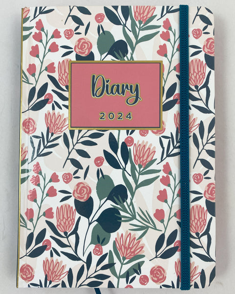 2024 A5 Diary Day to a Page - Protea 50% OFF