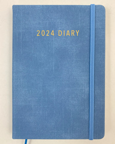 2024 A5 Diary Week to View - Blue 30% OFF