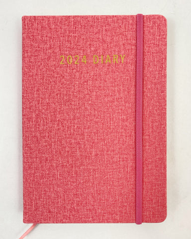 2024 A5 Diary Week to View - Rose 50% OFF