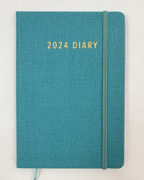 2024 A5 Diary Week to View - Teal 50% OFF