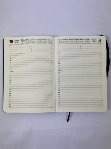 2024 A5 Diary Day to a Page - Black 50% OFF