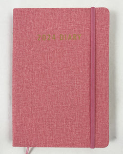 2024 A5 Diary Day to a Page - Rose 50% OFF