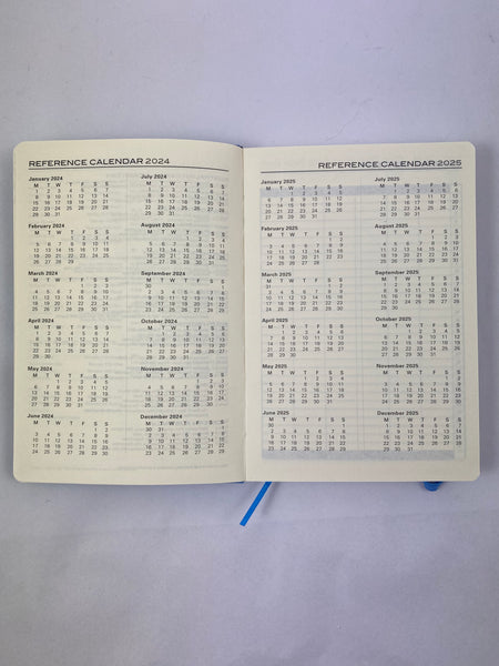 2024 A5 Diary Day to a Page - Blue 30% OFF
