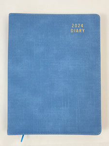 2024 A4 Diary Spiral Day to a Page - Blue 30% OFF
