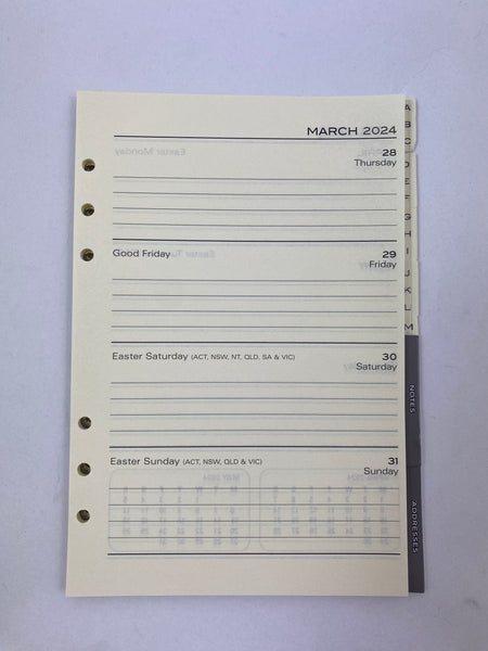 2024 Organiser Diary Refill - Week to View A5 30% OFF