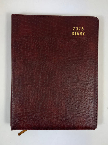 2026 Day to Page - A4 Spiral Diary - Croc Choc