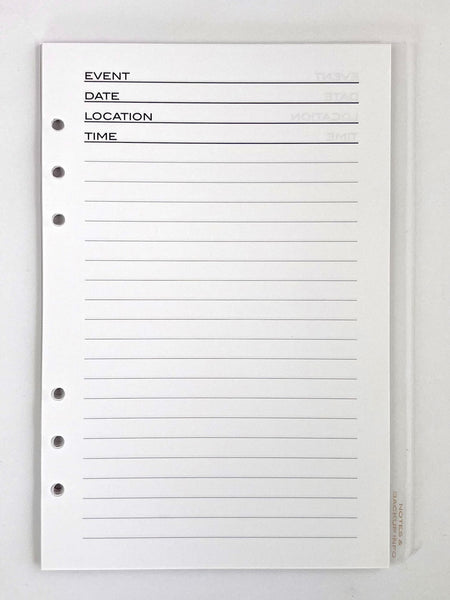 Family & Friends Planner Binder REFILL