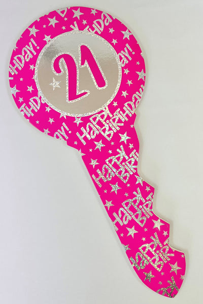 Keepsake Key - Hot Pink 21st