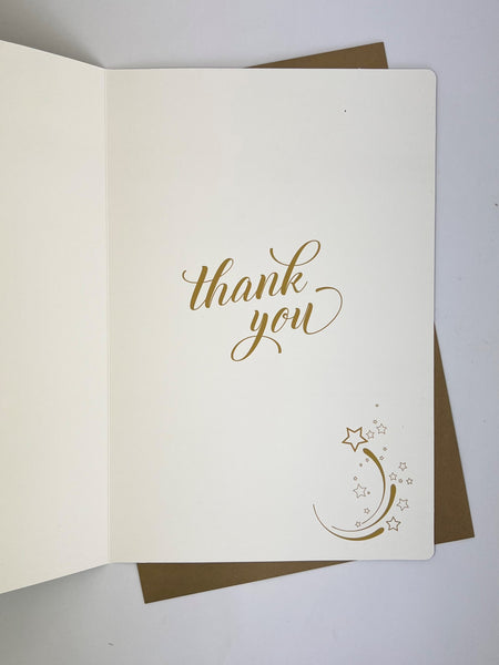 Large Card - Thank You Gold
