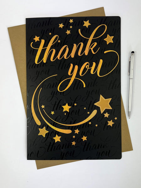 Large Card - Thank You Gold