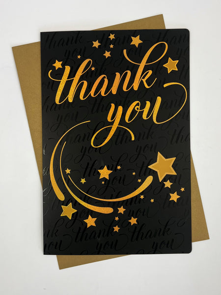 Large Card - Thank You Gold