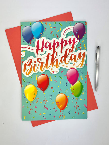 Large Card - Happy Birthday Balloons
