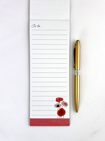 Magnetic List Pad - Poppies