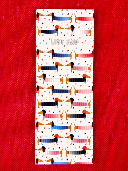 Magnetic List Pad - Sausage Dogs