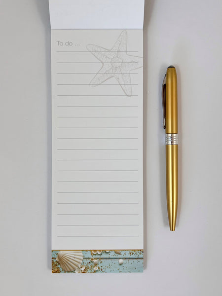 Magnetic List Pad - Wood & Shells