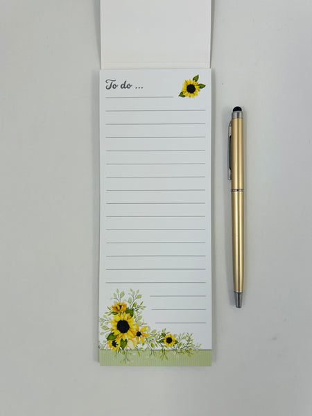 Magnetic List Pad - Sunflowers