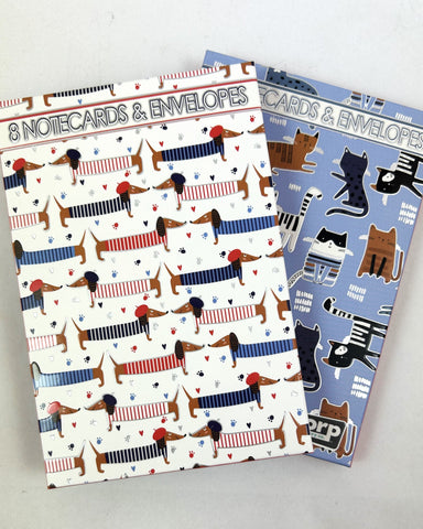 Notelet Set - Cats & Sausage Dogs