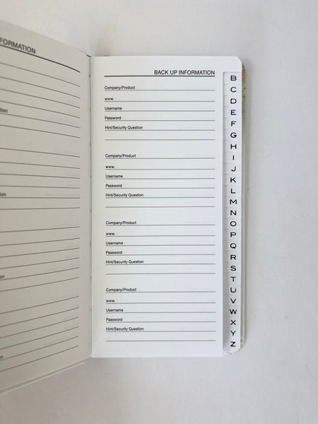 Password Book - Slim Eucalyptus