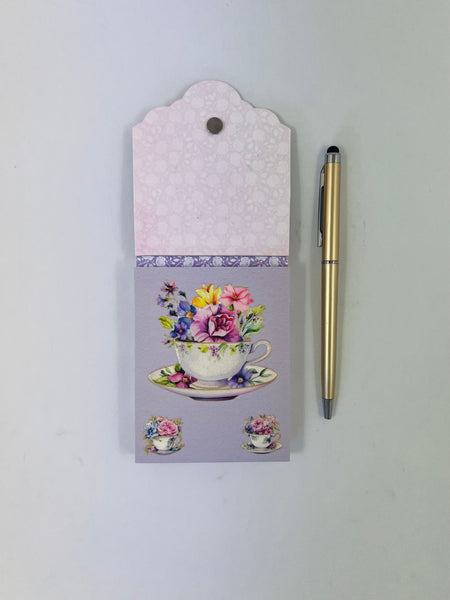 Purse Notepad - Vintage Teacups