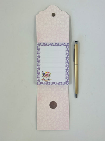 Purse Notepad - Vintage Teacups