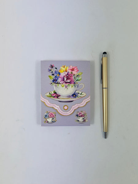 Purse Notepad - Vintage Teacups