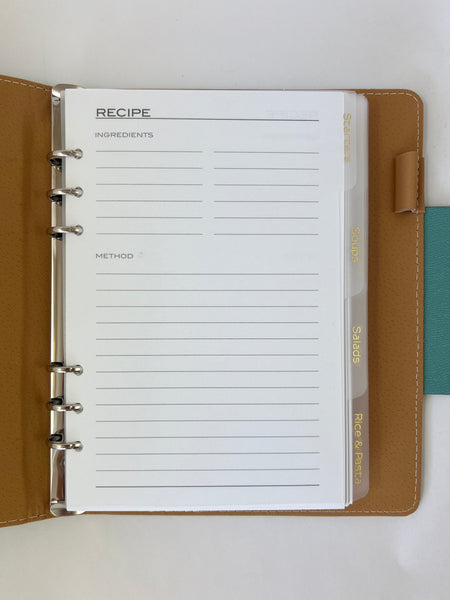 Luxury Recipe Journal Binder - Seaspray