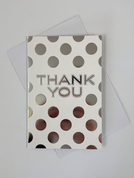 Thank You Card Set - Silver Dot