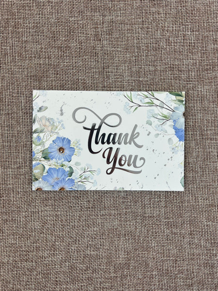 Thank You Card Set - Blue Petals