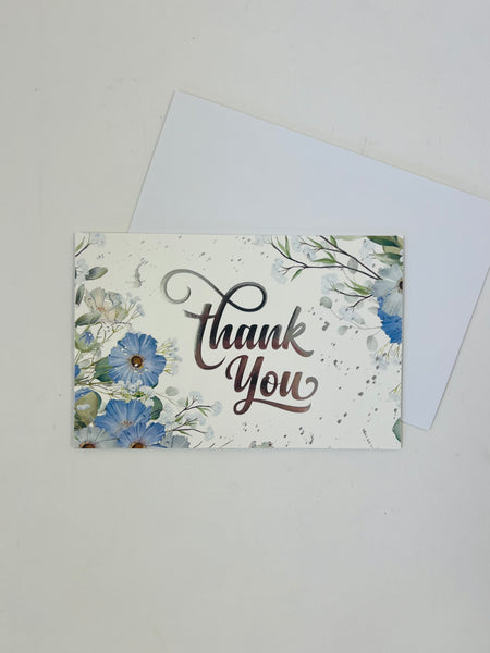 Thank You Card Set - Blue Petals