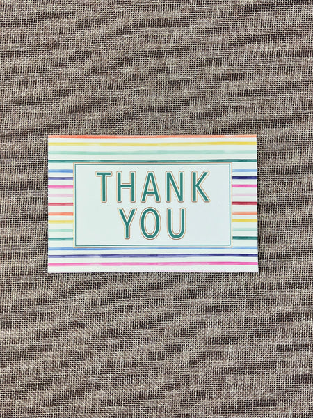 Thank You Card Set - Rainbow Stripes