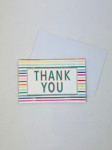 Thank You Card Set - Rainbow Stripes