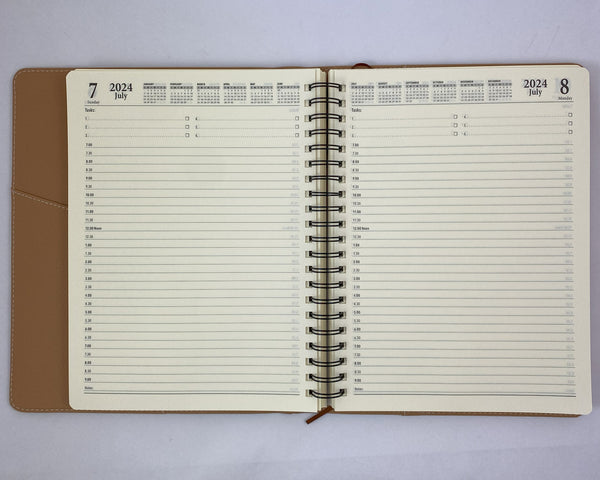 2024 A4 Diary Spiral Day to a Page - Cherry 50% OFF