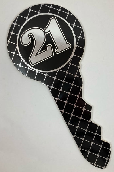 Keepsake Key - Black Argyle 21st