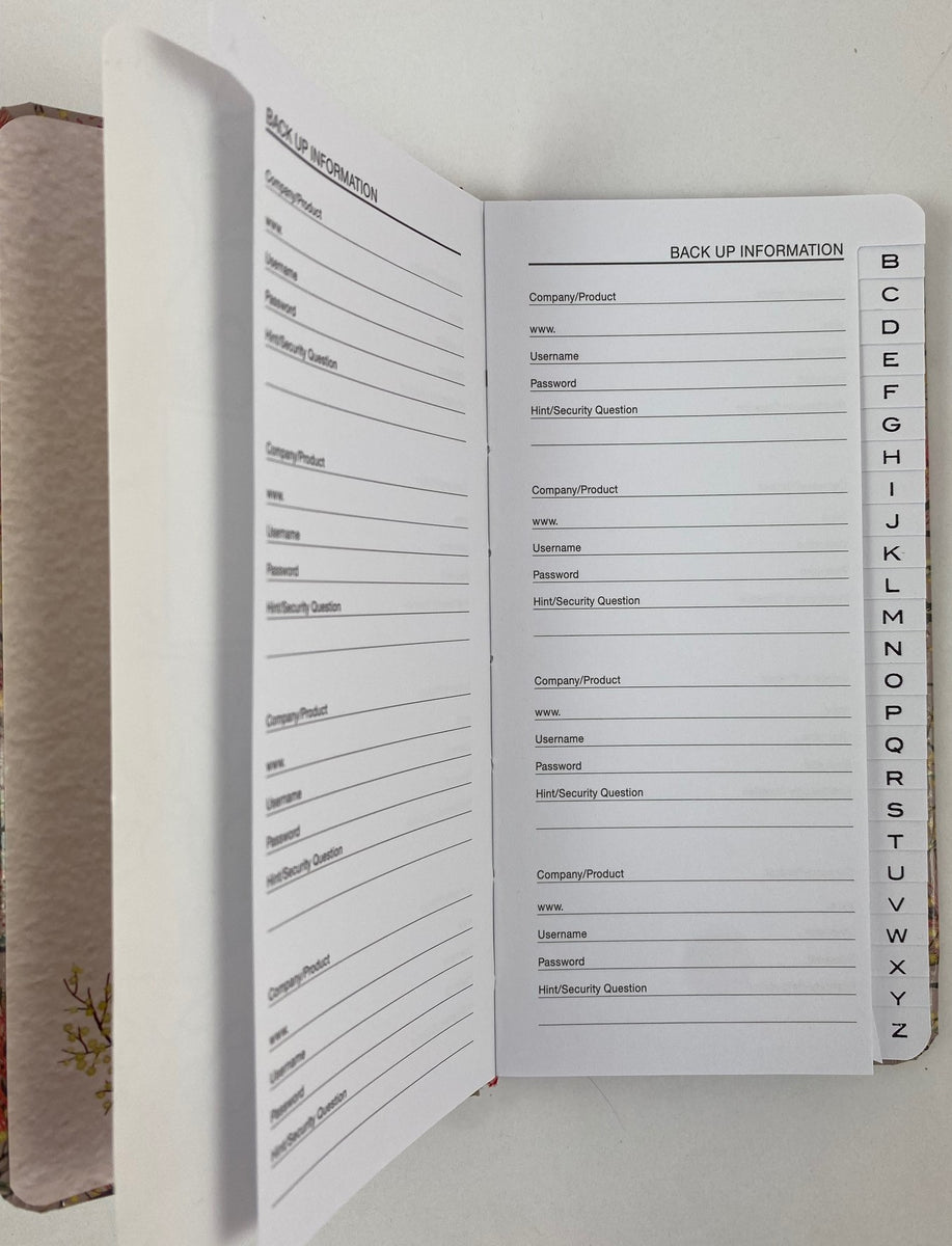 Password Book - Slim Australian Floral – Ozcorp Cards & Stationery