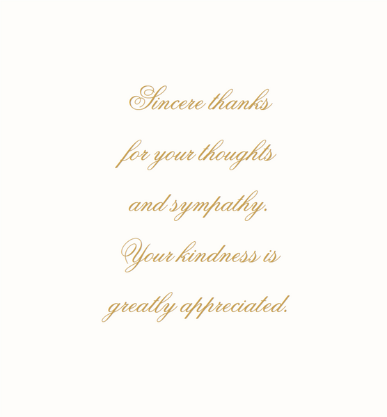 Sympathy Thank You Card Set - Gold