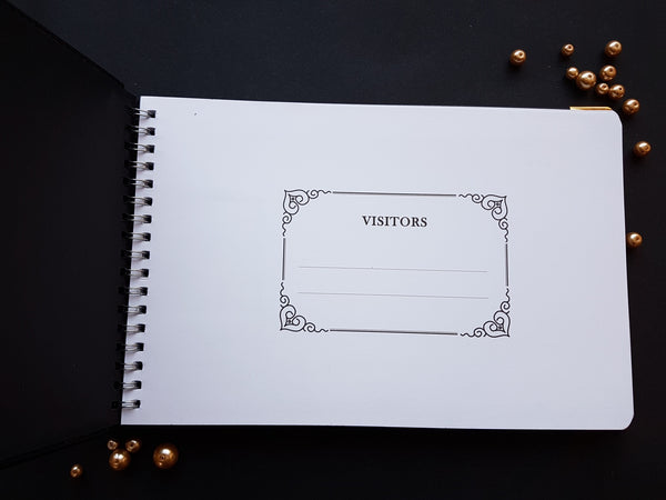Visitors Book with Gold Corners