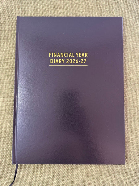 26/27 Financial Year Diary A4 Day to a Page - Black