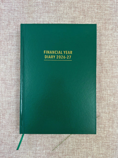 26/27 Financial Year Diary A4 Day to a Page - Green