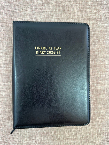 26/27 Financial Year Diary SPIRAL A5 Day to a Page - Black