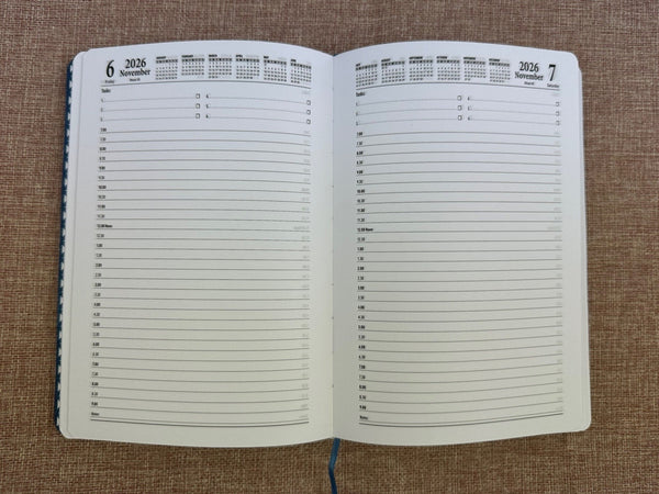 26/27 Financial Year Diary A4 Day to a Page - Black