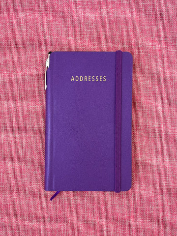 Purse Address Book with Elastic - Grape