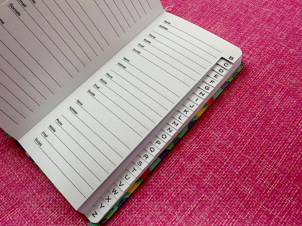 Slim Address Book - Aqua Bloom